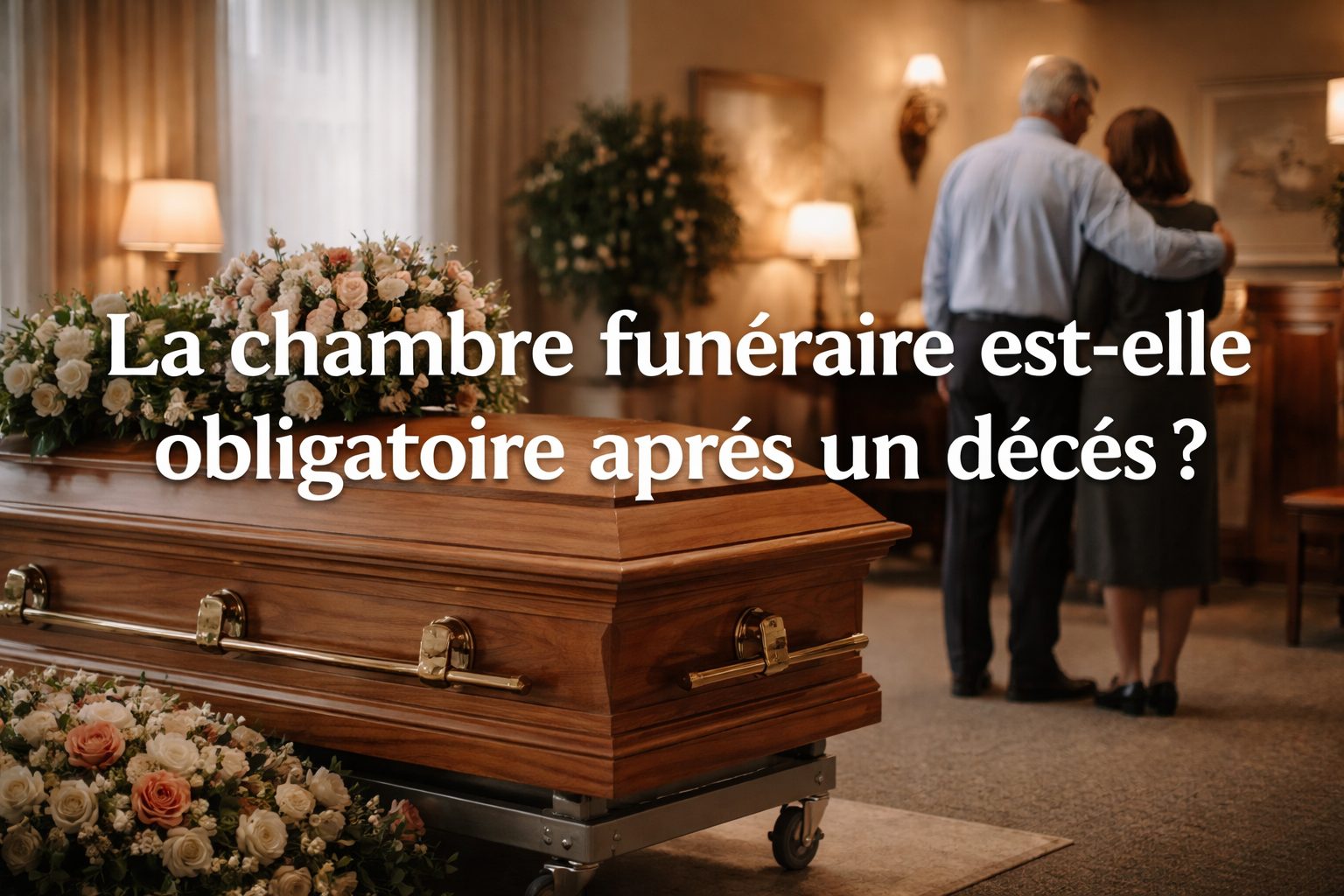 Salon de chambre funéraire sobre et réaliste en France, illustrant la question du caractère obligatoire ou non de la chambre funéraire après un décès