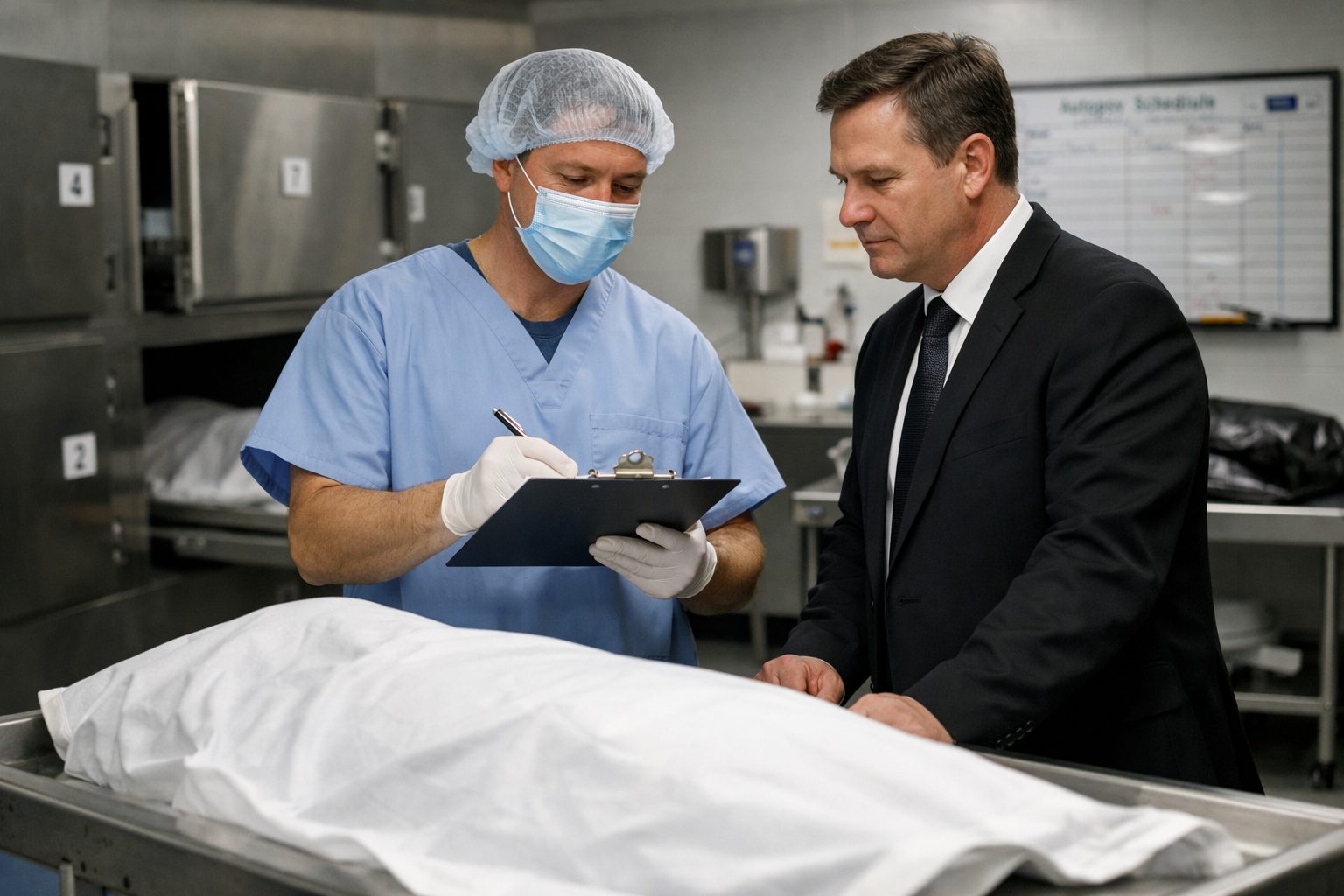 Coopération entre la morgue et les pompes funèbres lors de la prise en charge d’un défunt dans un espace mortuaire