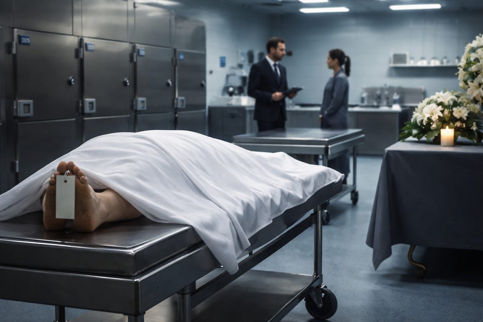 Morgue illustrant la prise en charge du défunt dans le parcours funéraire avant l’organisation des obsèques