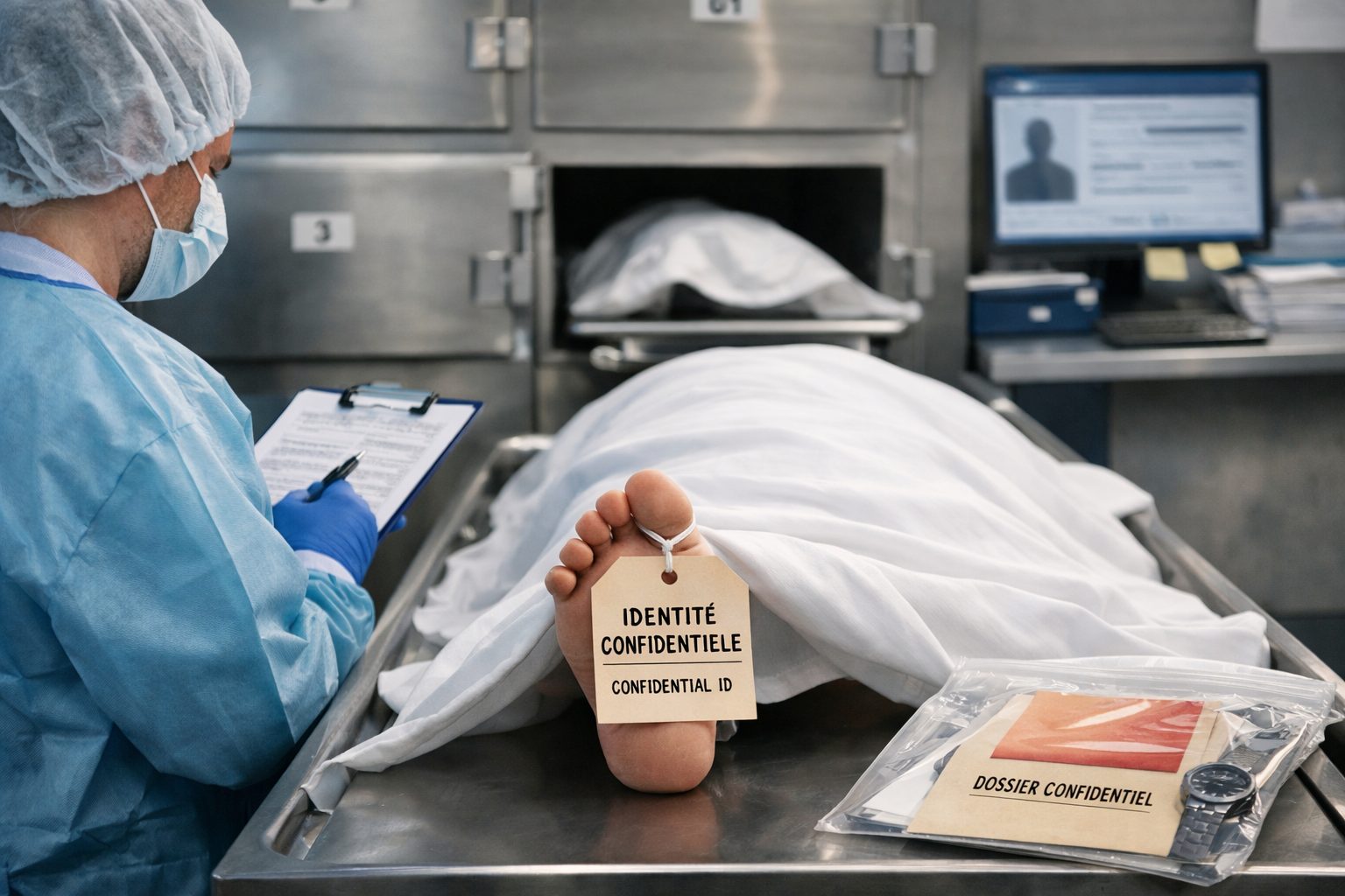 Morgue sécurisée avec procédure d’identification du défunt avant transfert