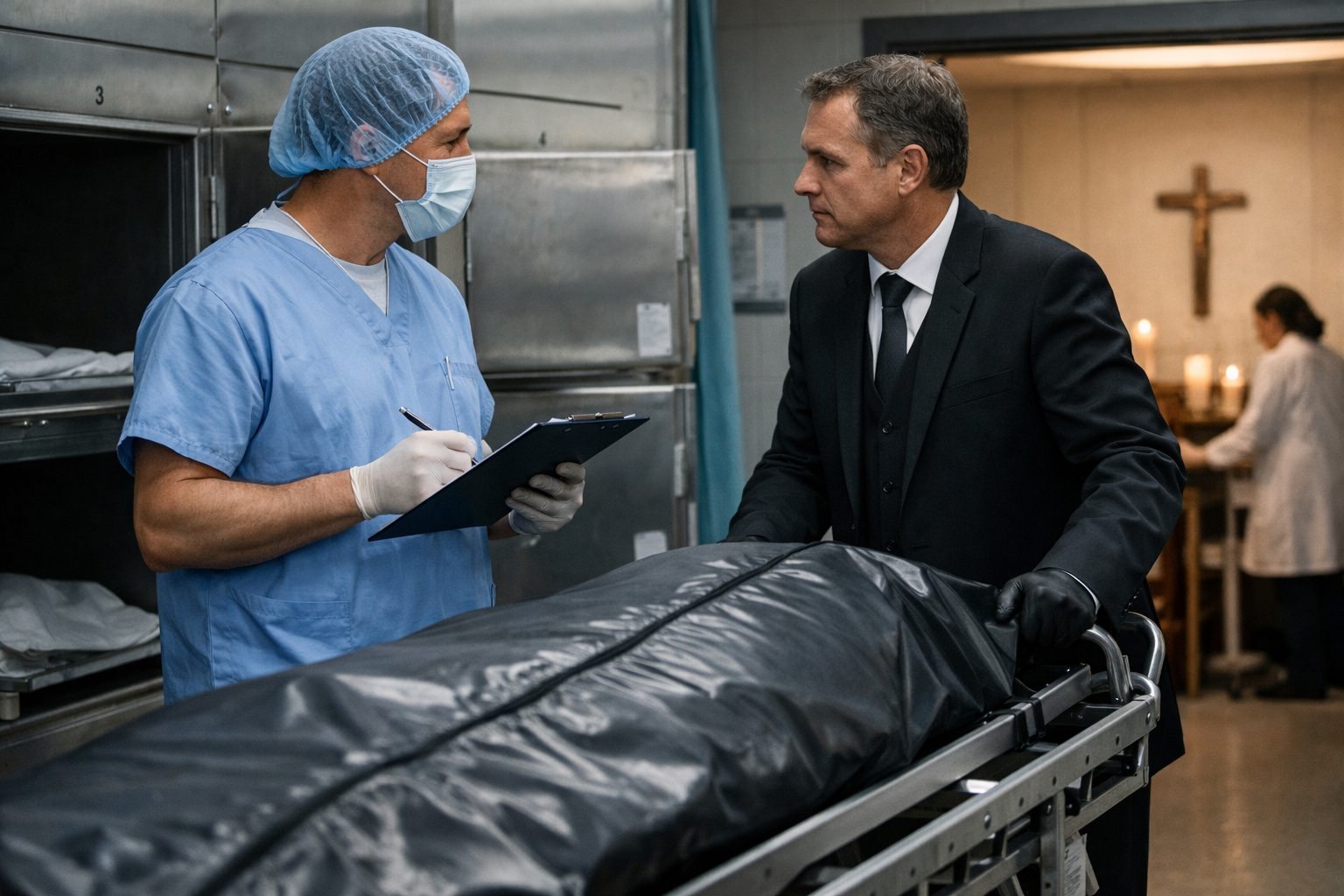 Coopération entre la morgue d’hôpital et la chambre mortuaire lors de la prise en charge d’un défunt