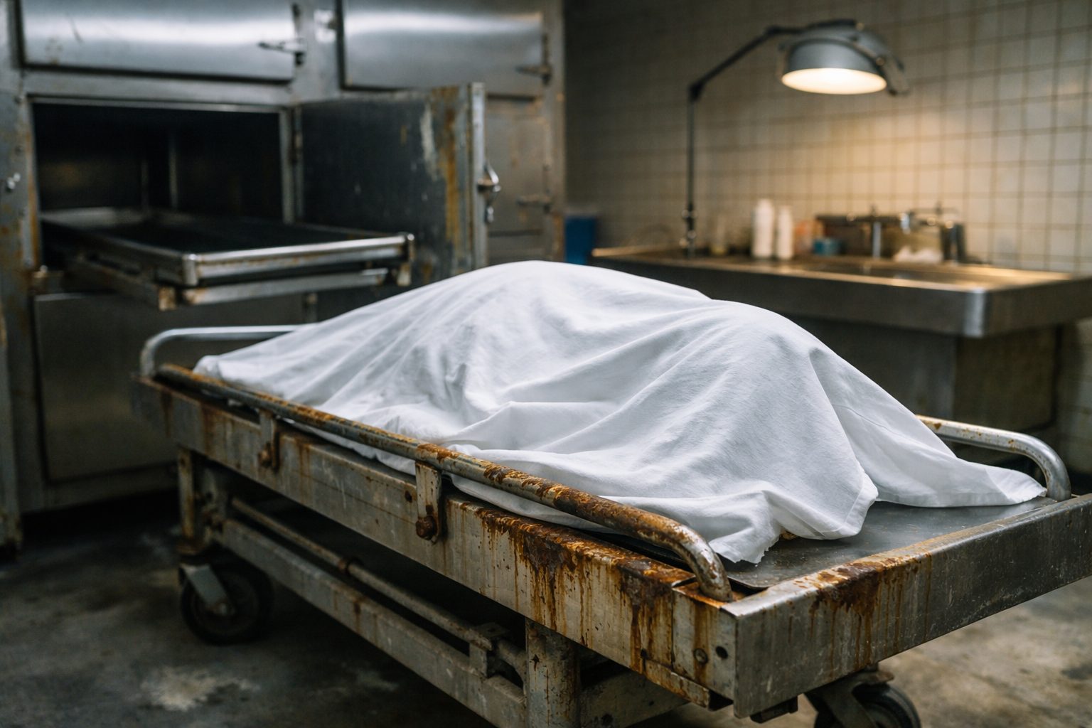 Chambre mortuaire ultra réaliste avec matériel inox parfaitement entretenu pour éviter la corrosion et garantir l’hygiène