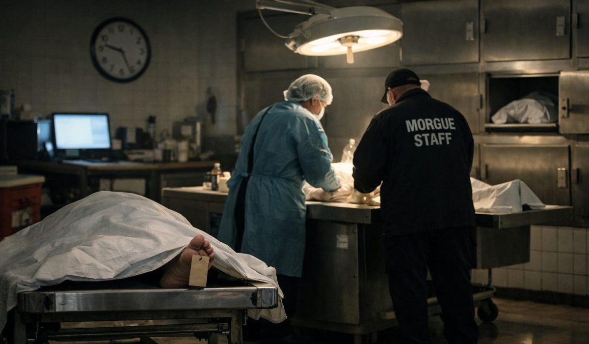 Morgue en fonctionnement le week-end avec personnel et salle de conservation