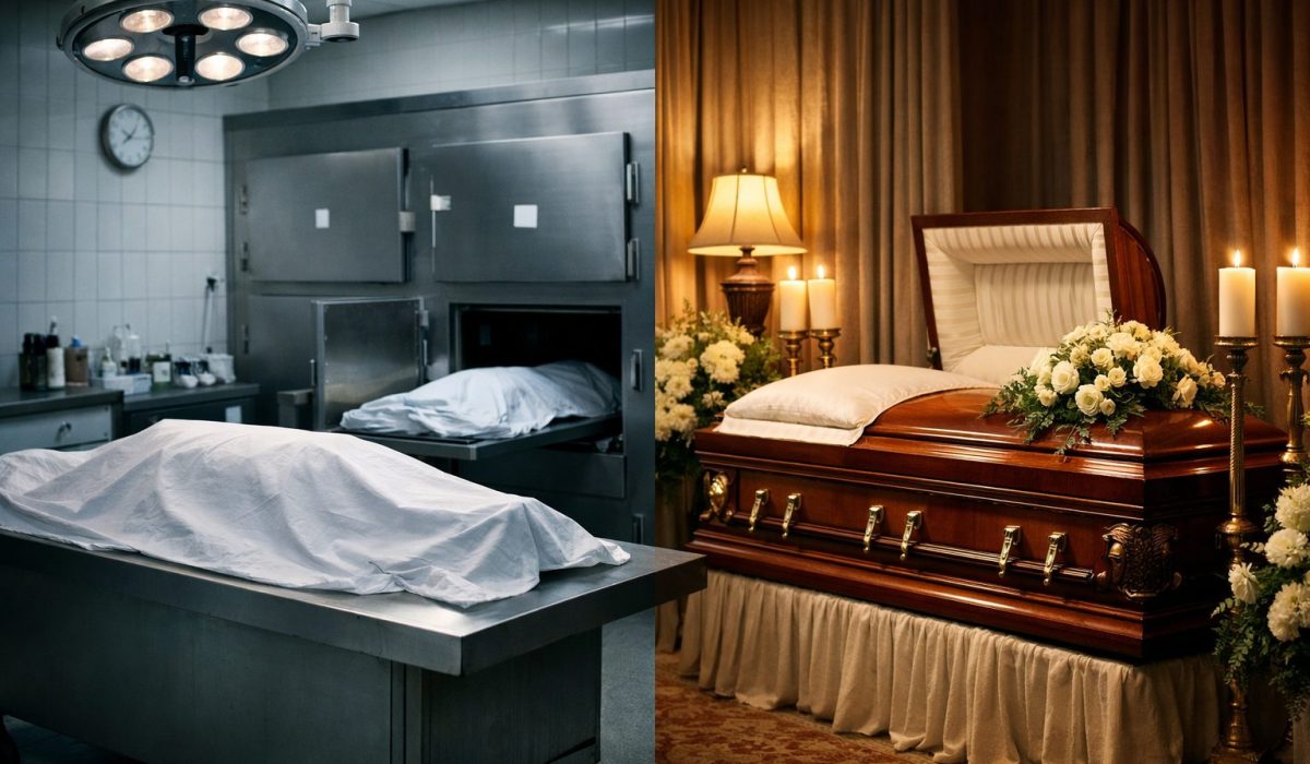 Comparaison entre une chambre mortuaire au cadre médical et une chambre funéraire aménagée pour le recueillement des proches