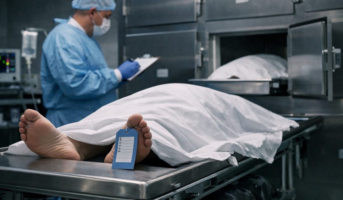 Morgue et chambre mortuaire avec procédure d’identification du défunt lors des premières étapes après un décès