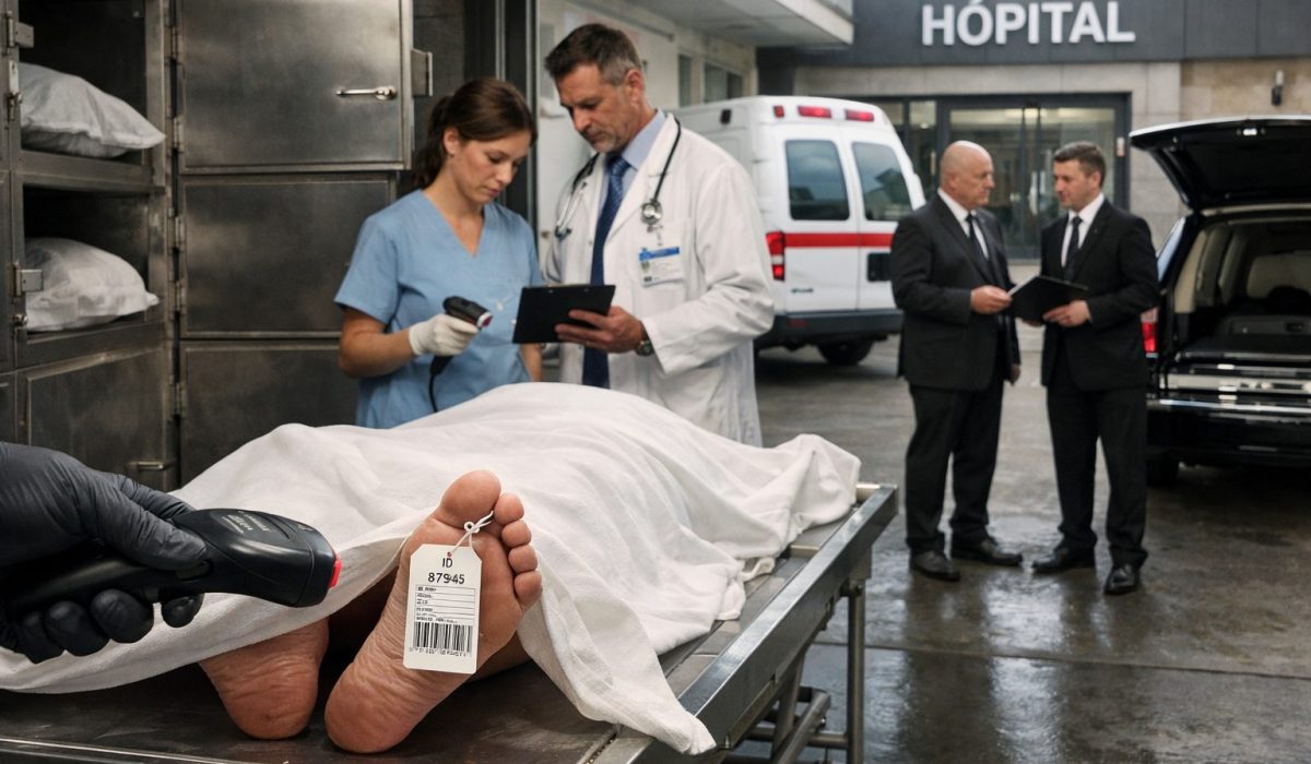 Traçabilité entre morgue, chambre mortuaire, hôpital et pompes funèbres lors du transfert sécurisé d’un défunt