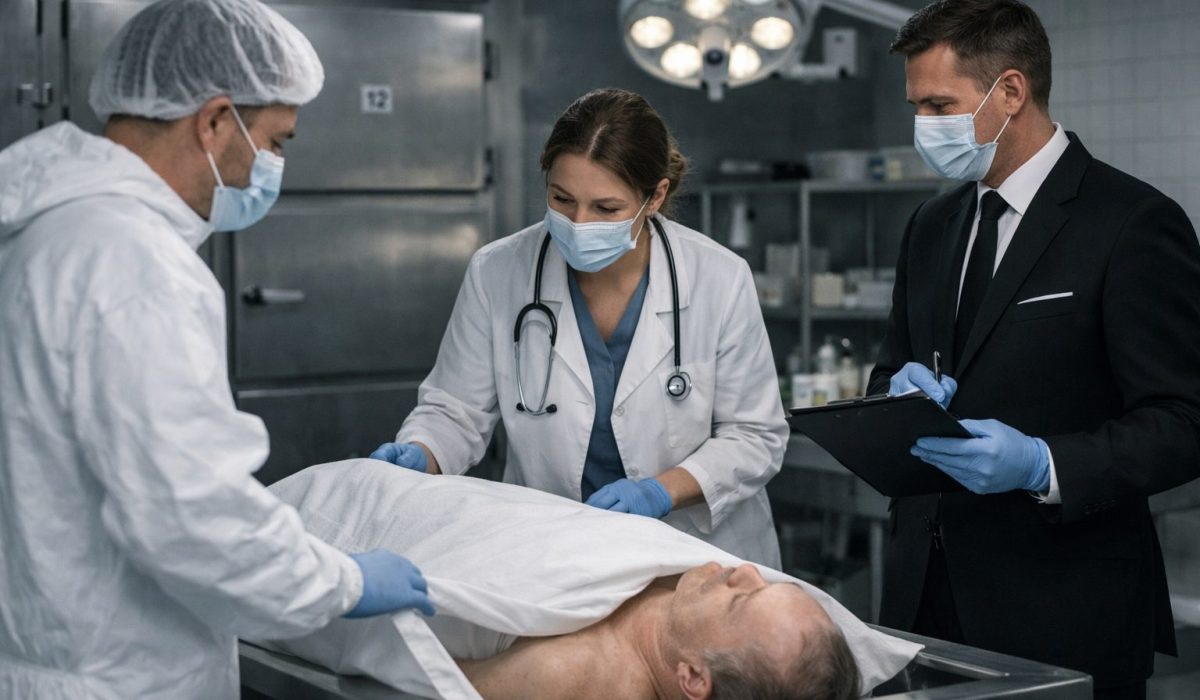 Prestataires spécialisés intervenant dans une morgue pour assurer la prise en charge, la traçabilité, l’hygiène et la sécurité du défunt.