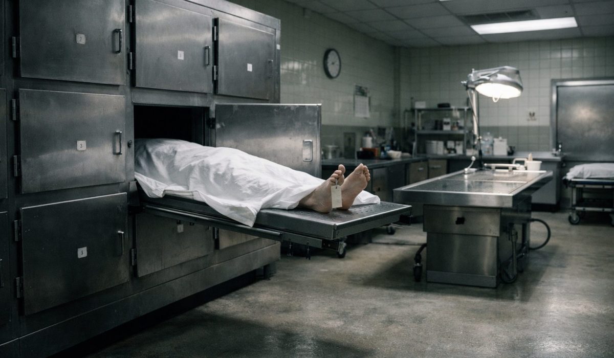 Vue réaliste d’une morgue hospitalière illustrant pourquoi la morgue n’est pas conçue comme un lieu de recueillement