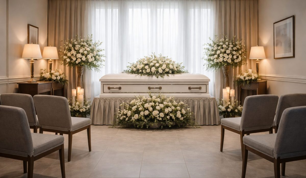Chambre funéraire sobre, calme et propre avec espace de recueillement apaisant